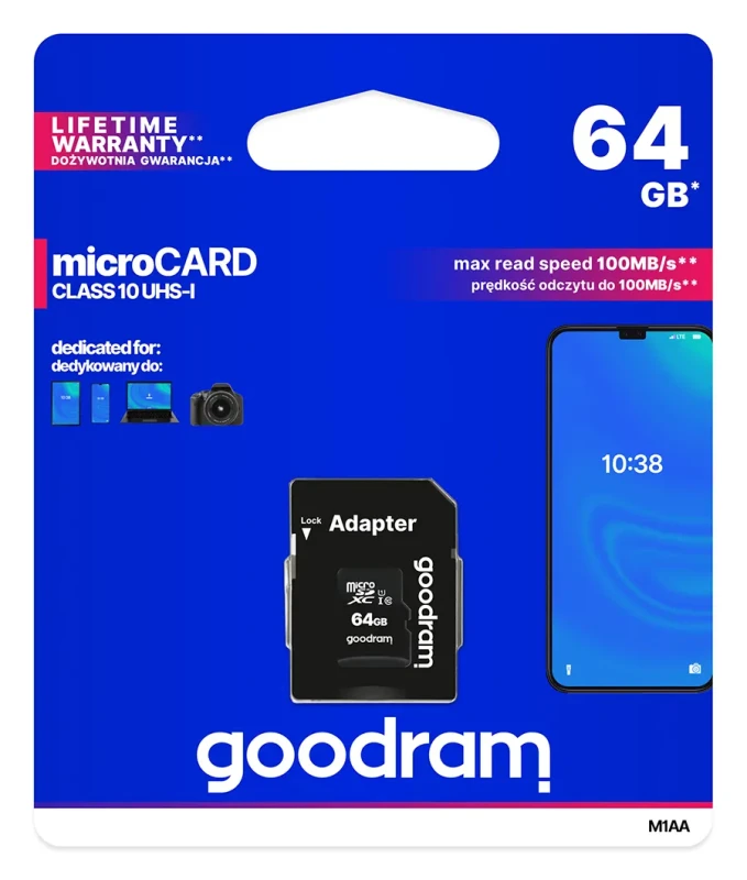 Blister Karta pamięci microSD GOODRAM 64GB class 10 UHS-I