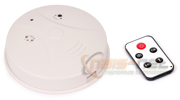 Mikro kamera sterowana pilotem w czujce dymu KA1