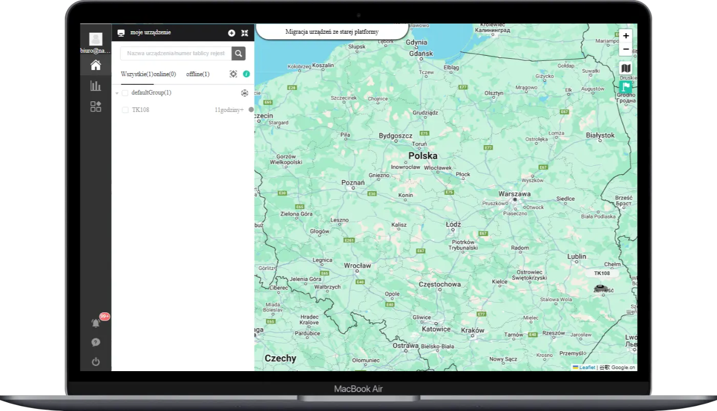 interfejs po zalogowaniu